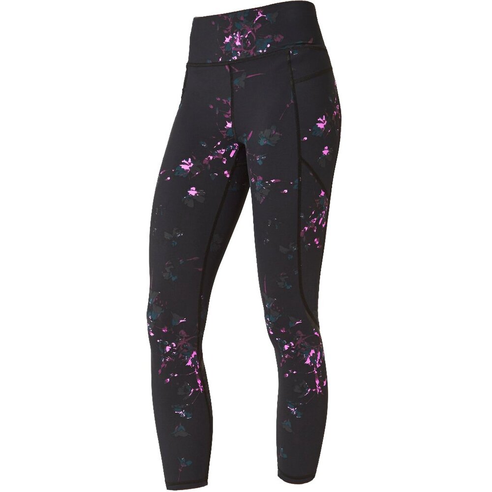 Sweaty Betty black daisy Zero Gravity 7/8 leggings